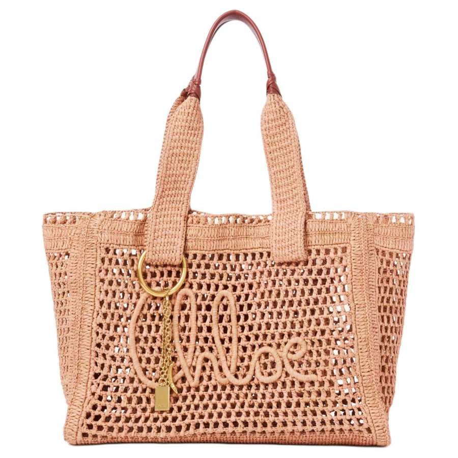 Chloé Chloe Raffia Shoulder Bag Women's Beige