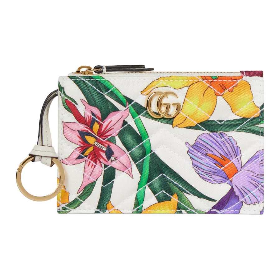 GUCCI GG Marmont Silk Twill Key Pouch Women's Multicolor