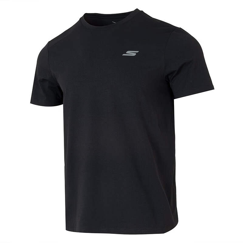 Skechers T Shirts Unisex Smoke Black/03K8 Crew Neck Moderate