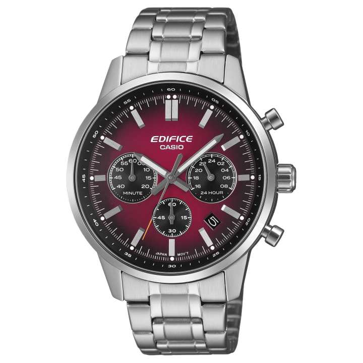 CASIO CASIO EDIFICE Quartz Movement Stainless Steel Strap Watch Men's Watches Red Watch Dial