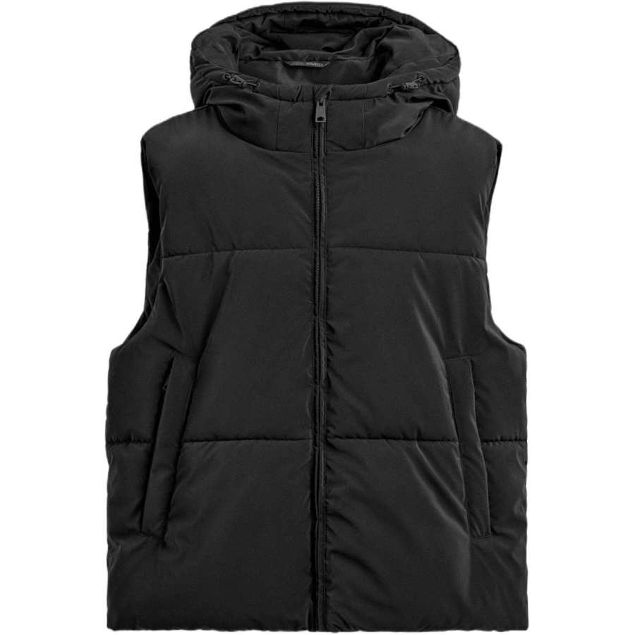 ZARA Vests Men's Black Hooded Non Detachable