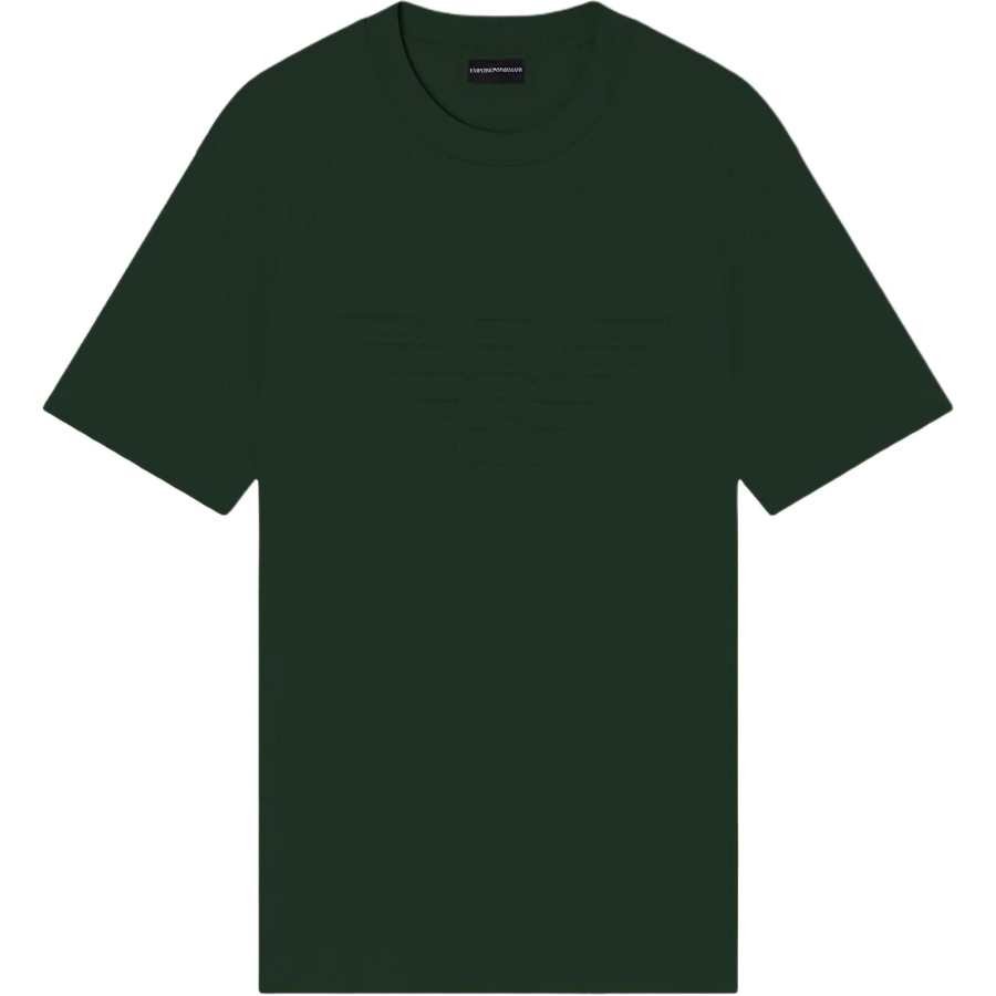 EMPORIO ARMANI T Shirts Men's Dark Green Crew Neck Moderate Straight Fit