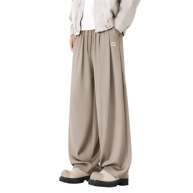 Tonlion Casual Pants Unisex Thin Wide Leg Pants