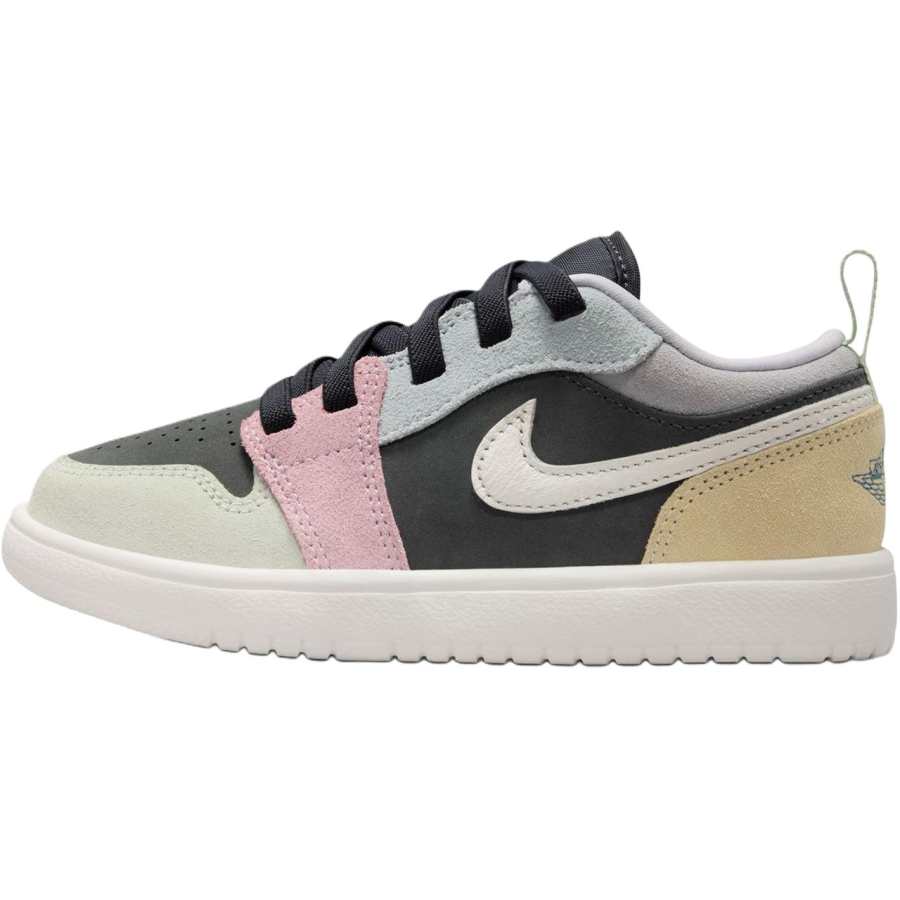Jordan Jordan Air Jordan 1 Low top Children's Basketball Shoes Gray Pink Blue