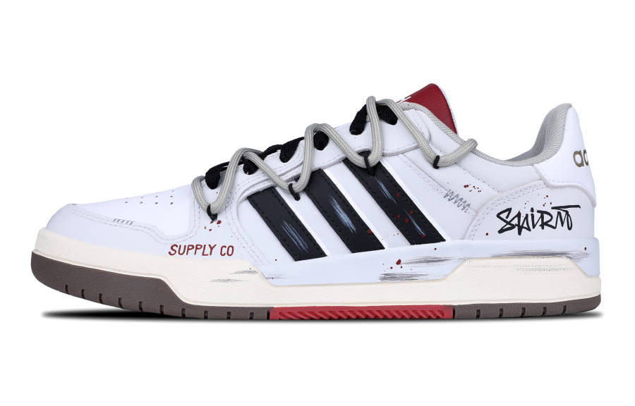 Adidas Neo Entrap Synthetic Leather Low top Skateboard Shoes Unisex Black White Red
