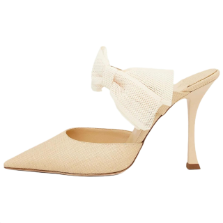 Jimmy Choo 100mm Brook bow pointed mules Women's