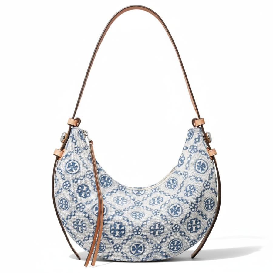 TORY BURCH Romy Leather Shoulder Bag Regular Women's Powder Blue