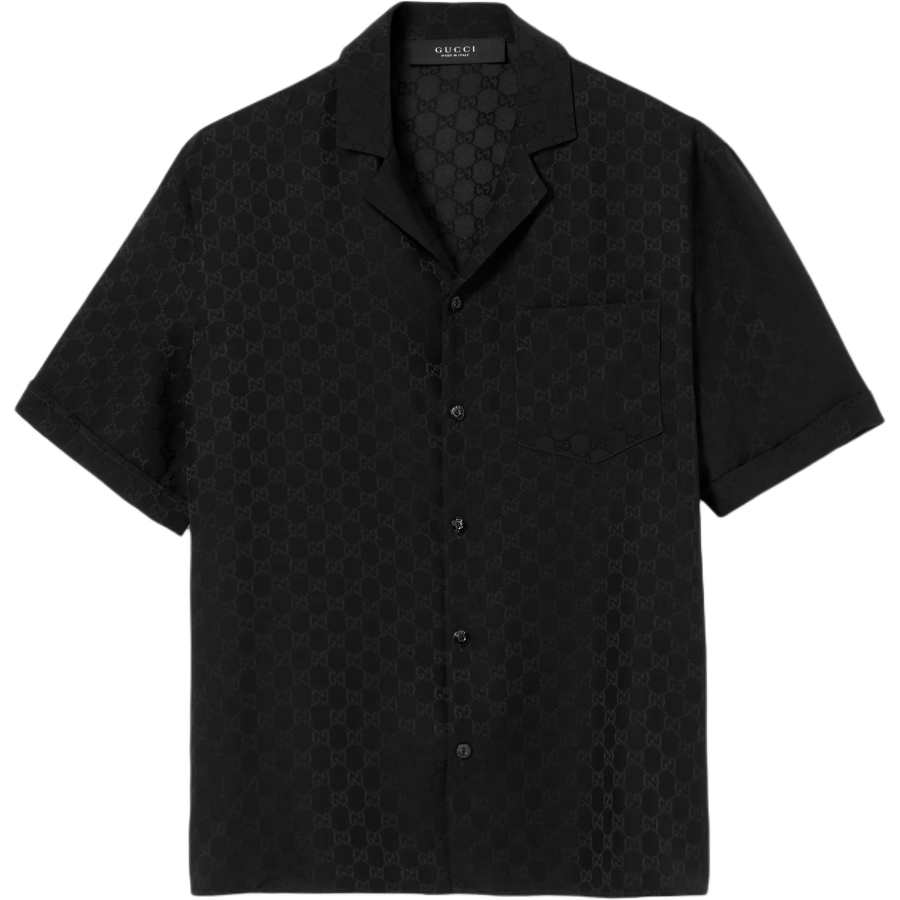 GUCCI Shirts Men's Black Lapel Moderate