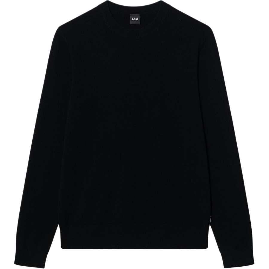 HUGO BOSS Sweaters Men's Black Crew Neck Moderate Straight Fit