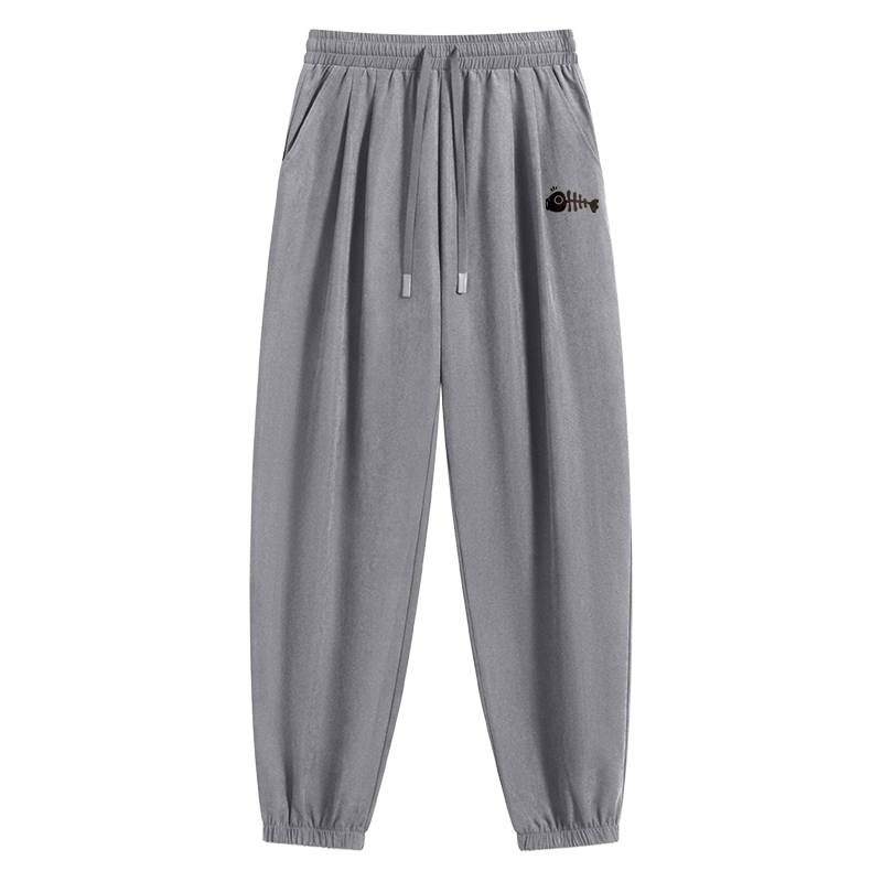 Tonlion Casual Pants Unisex Moderate Cuffed Pants