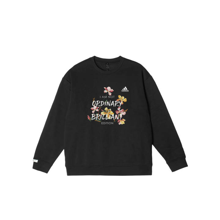 Adidas Adidas LABEL Sweatshirts Unisex Black Crew Neck Moderate Regular