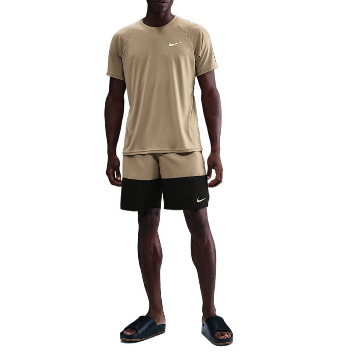 Nike Nike T Shirts Men's Parachute Beige/Parachute Beige/Parachute Beige/White Crew Neck Moderate