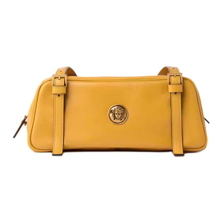 VERSACE Lambskin Shoulder Bag Women's Yellow