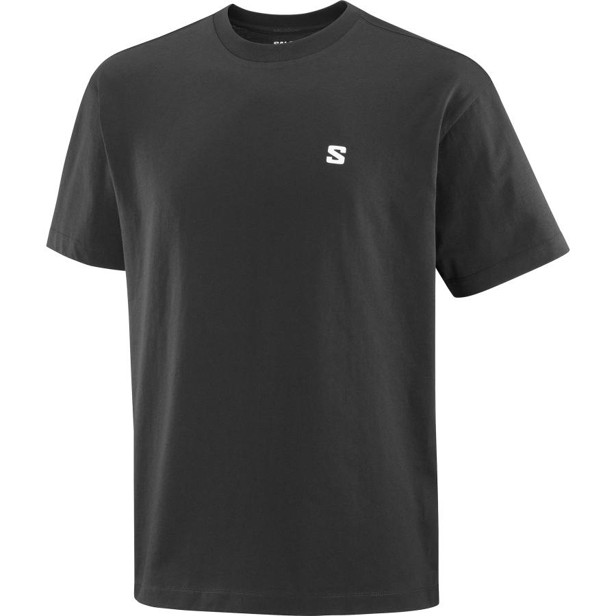 SALOMON T Shirts Men's Pitch Black Crew Neck Moderate