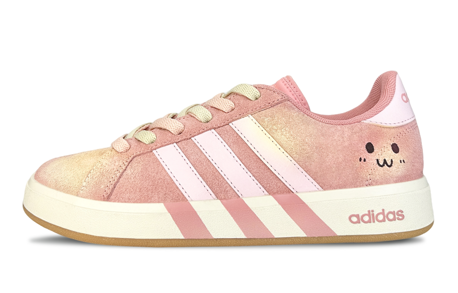 Adidas Adidas Grand Court Base 00s Peach Salt Heart Abrasion Resistant Slip Resistant Low top Skateboard Shoes Women's