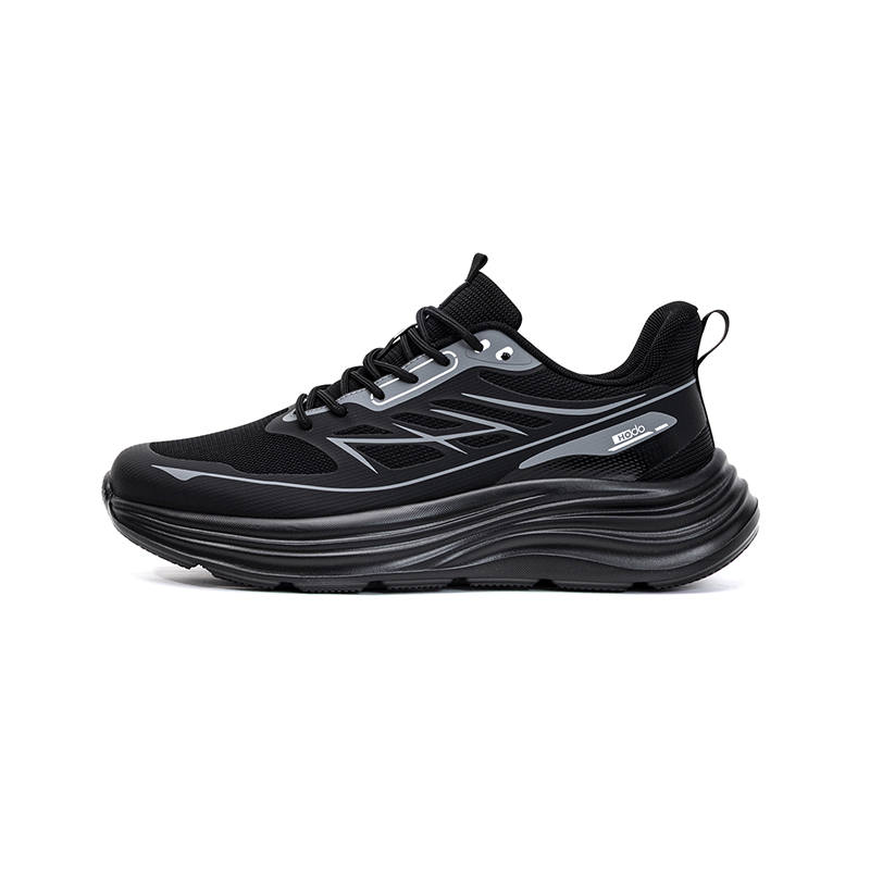 Hodo Running Shoes Men's Low Top Black Khaki/Black Gray