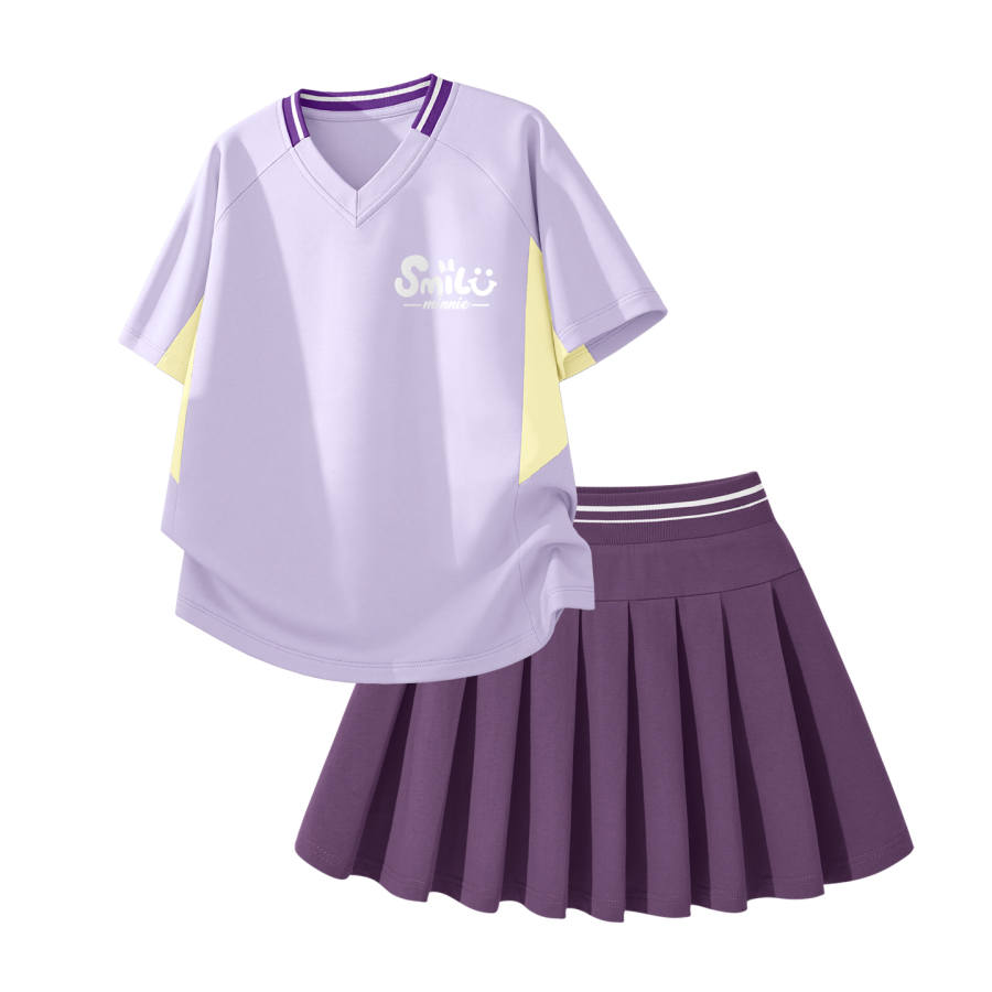Disney Kids Two Piece Skirt Sets V Neck Thin Short