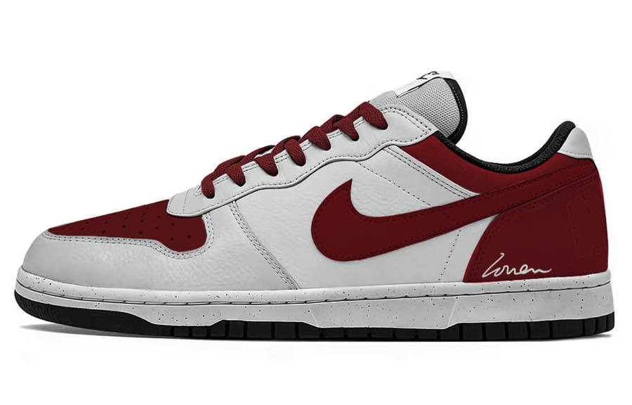 Nike Nike Big Six Eight, Red White Leather Slip Resistant Low top Skateboard Shoes Men's Red White