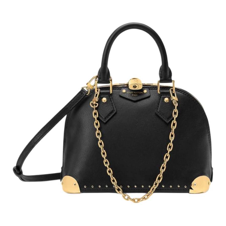 LOUIS VUITTON AlmaTrunk Cow Leather Handbag Mini Women's Black