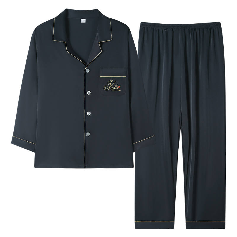 MIIOW MIIOW Pajama Set Men's Single Pack Black Gray