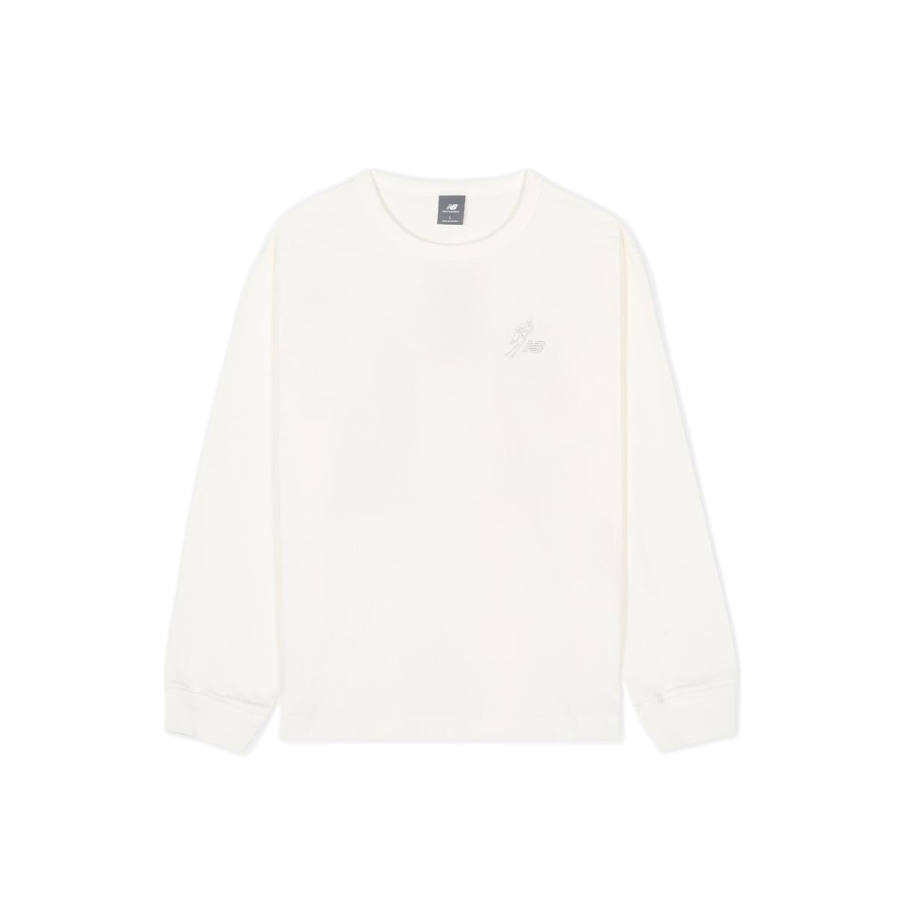 New Balance New Balance T Shirts Unisex Ivory Crew Neck Moderate