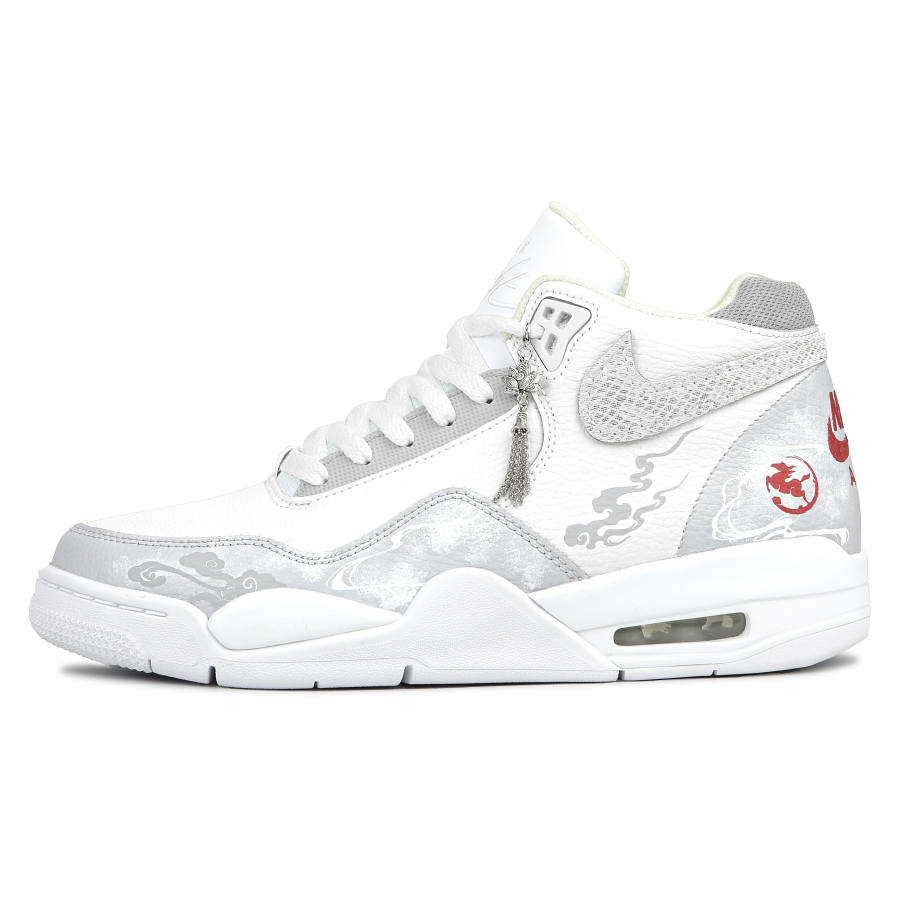 Nike Nike Flight Legacy Slip Resistant Abrasion Resistant Mid top Vintage Basketball Shoes Unisex White