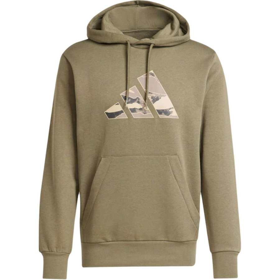 Adidas Adidas Sweatshirts Men's Olive Green Hooded Non Detachable Moderate