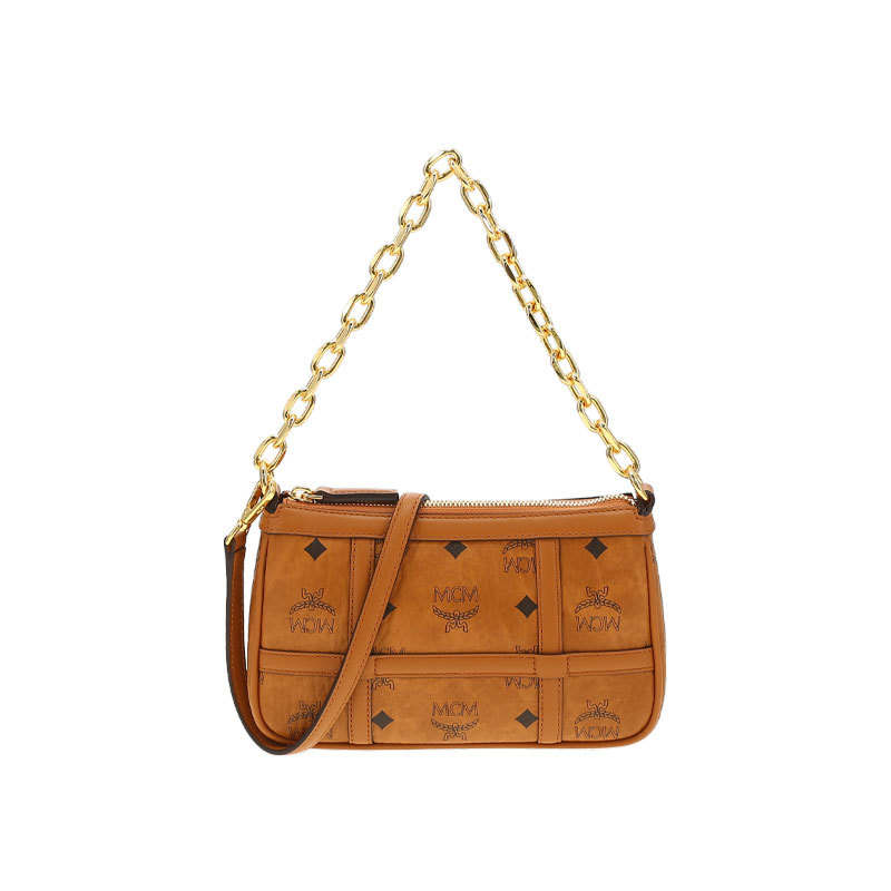 MCM MCM Polyurethane, Polyester With Cotton Shoulder Bag Women's Cognac
