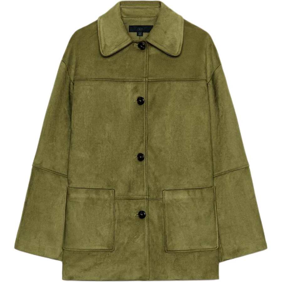 ZARA Jackets Women's Grass Green Lapel Moderate Other