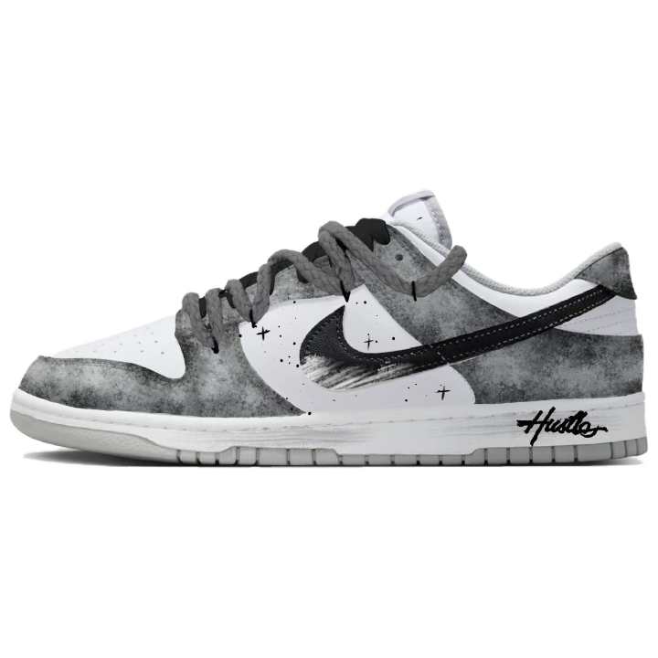 Nike Nike Dunk Star Ink Shadow Chase Leather Low top Skateboard Shoes Unisex Black Gray