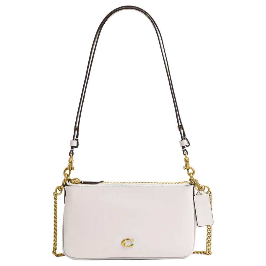 COACH AUDREY Calfskin Shoulder Bag Small Women's White