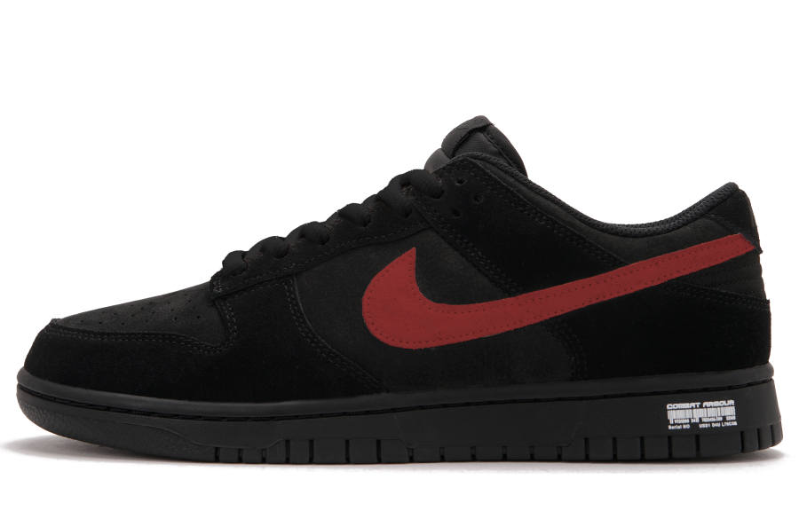 Nike Nike Dunk Black Record C Abrasion Resistant Low top Skateboard Shoes Unisex Black Red
