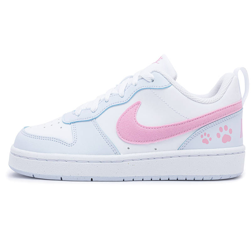 Nike Nike Court Borough 2 Blue Pink Meow Claw Low top Skateboard Shoes Blue Teenagers