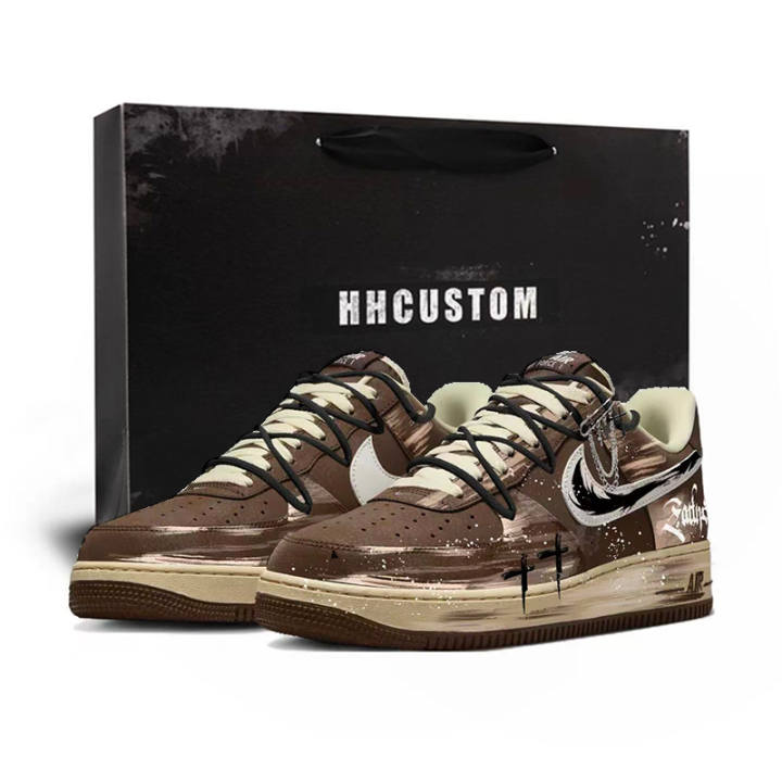 Nike Nike Air Force 1 Prayer Curse Synthetic Leather Slip Resistant Cushioning Abrasion Resistant Low top Skateboard Shoes
