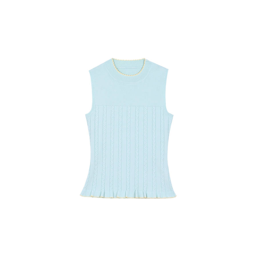 Umoumo Tank Tops Women's Blue Crew Neck Moderate Other