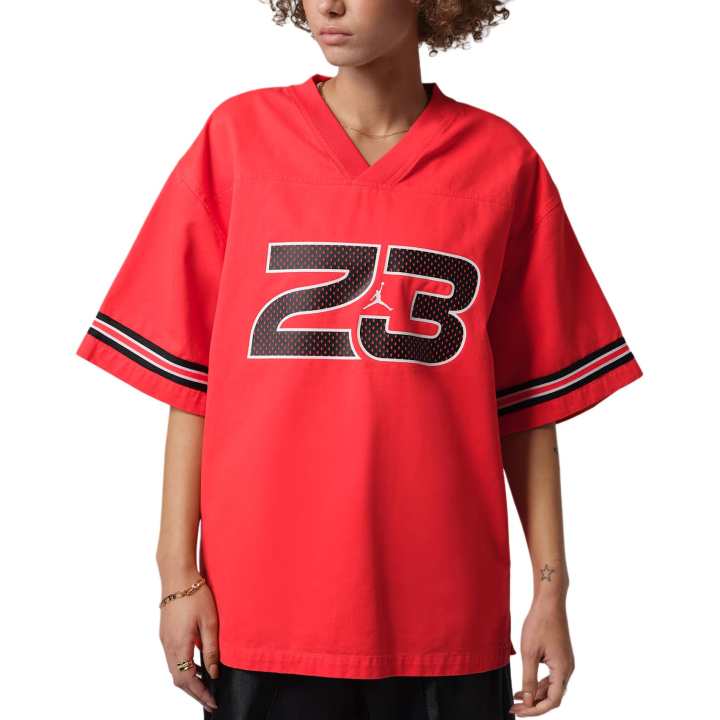 Jordan Jordan Flight T Shirts Women's Chile Red V Neck Moderate