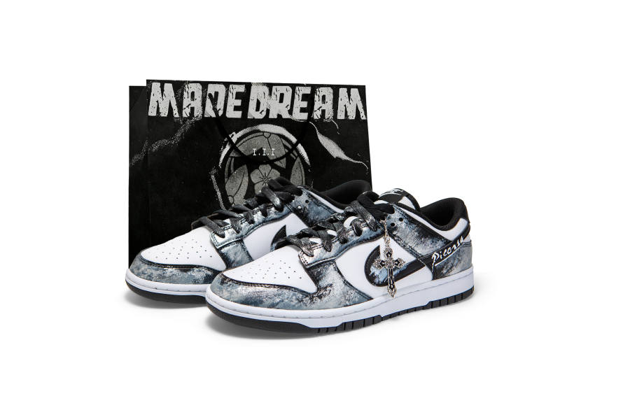 Nike Nike Dunk Abrasion Resistant Breathable Low top Skateboard Shoes Unisex Black Silver