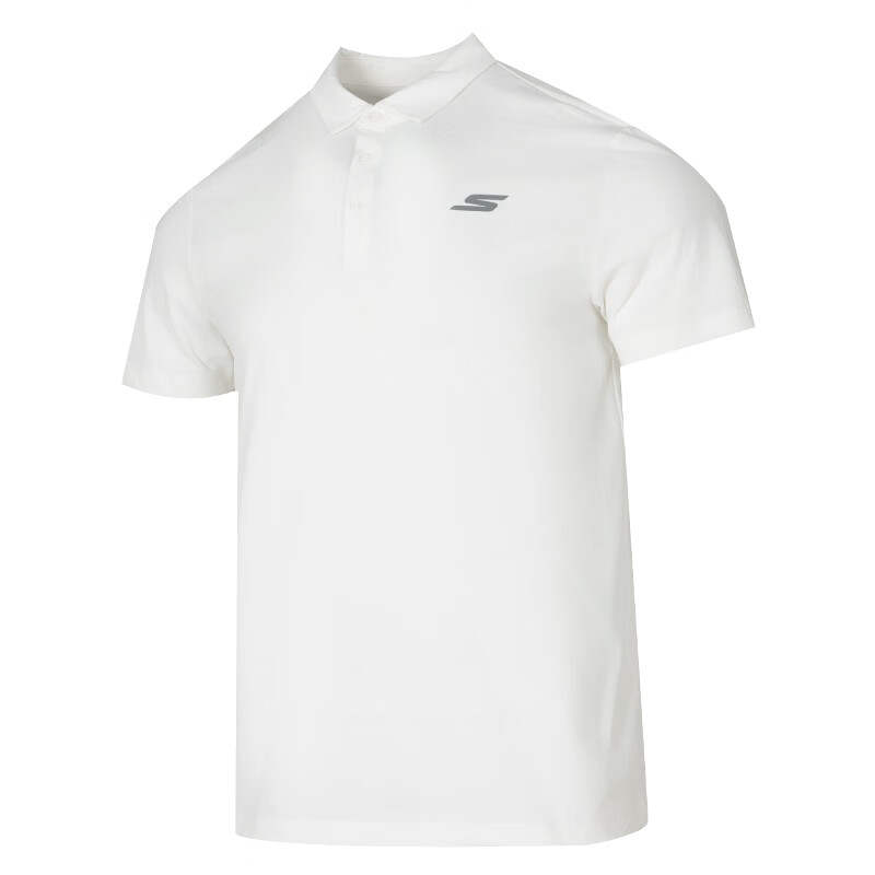 Skechers Polo Shirts Men's Bright White/0019 Polo Collar Moderate
