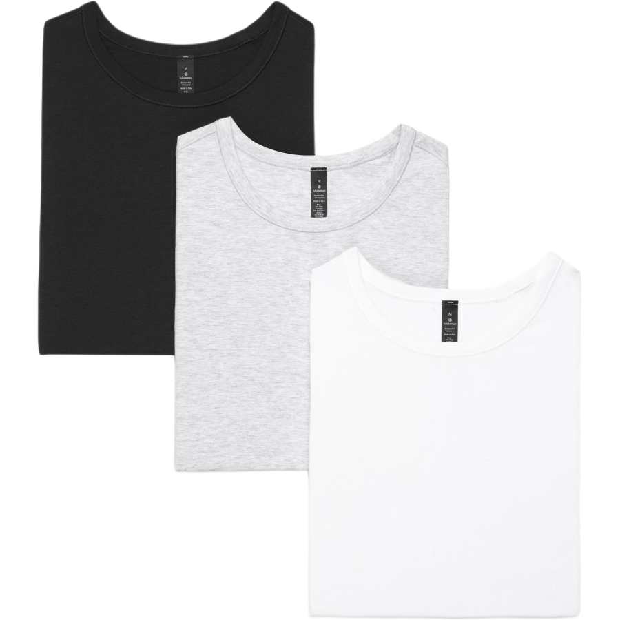 Lululemon T Shirts Men's 3 Pack White+Gray+Black Crew Neck