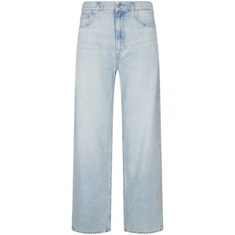Calvin Klein Wide Leg Version Jeans Men's ZA5 Denim Light Blue Moderate Wide Leg Pants