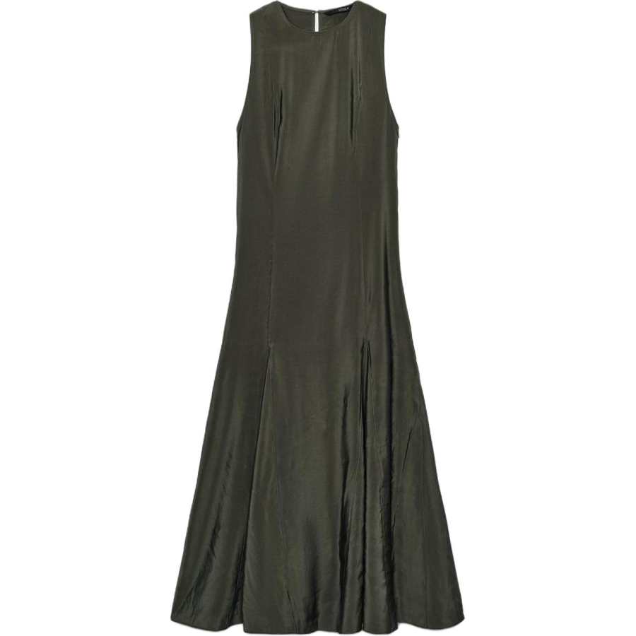ZARA Sleeveless Dresses Women's Petroleum Crew Neck Moderate Long