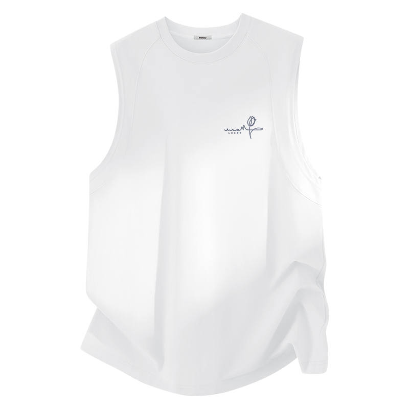MINISO Tank Tops Unisex Crew Neck Moderate Straight Fit