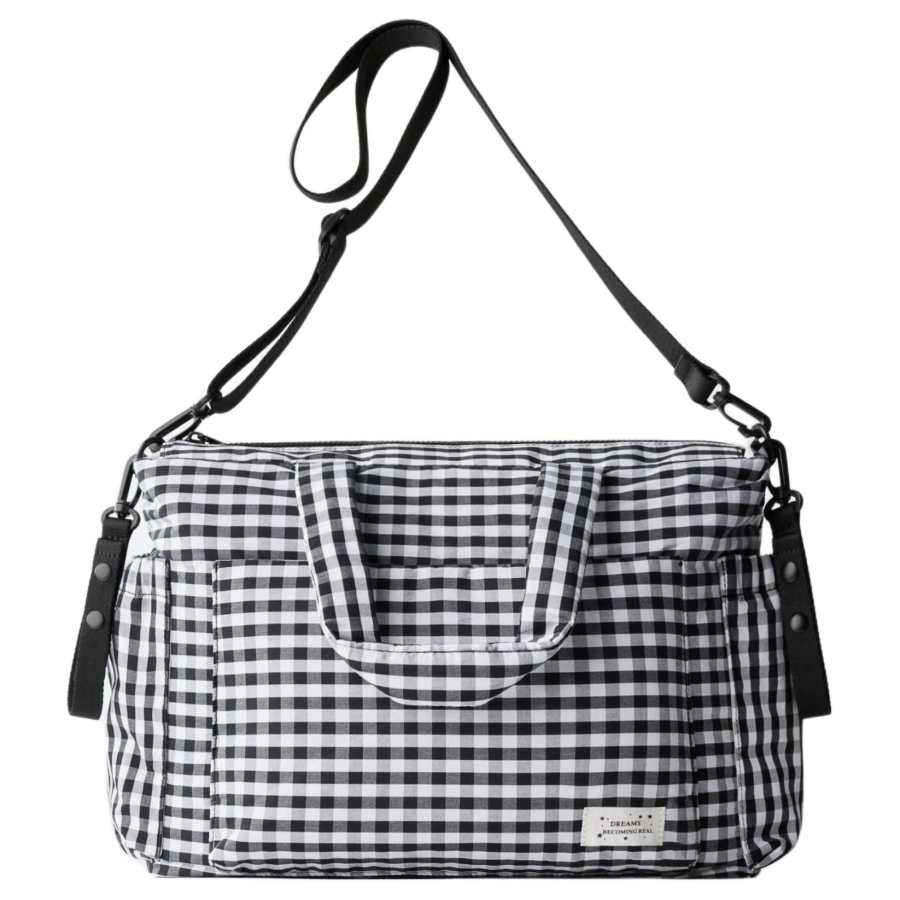ZARA ZARA Polyester With Cotton One Shoulder Handbag Unisex Black White