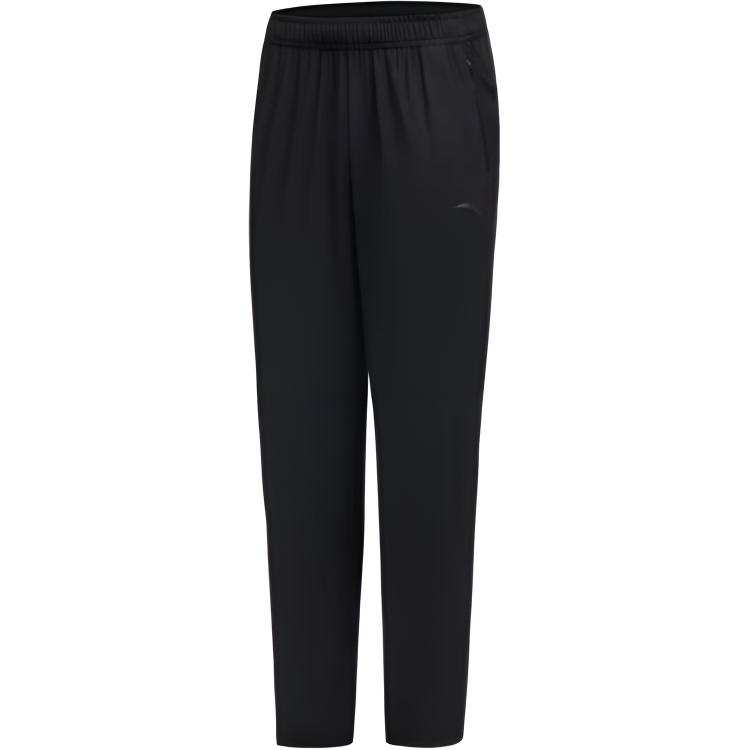 ANTA Knitted Sweatpants Men's Black Moderate Straight Fit Pants