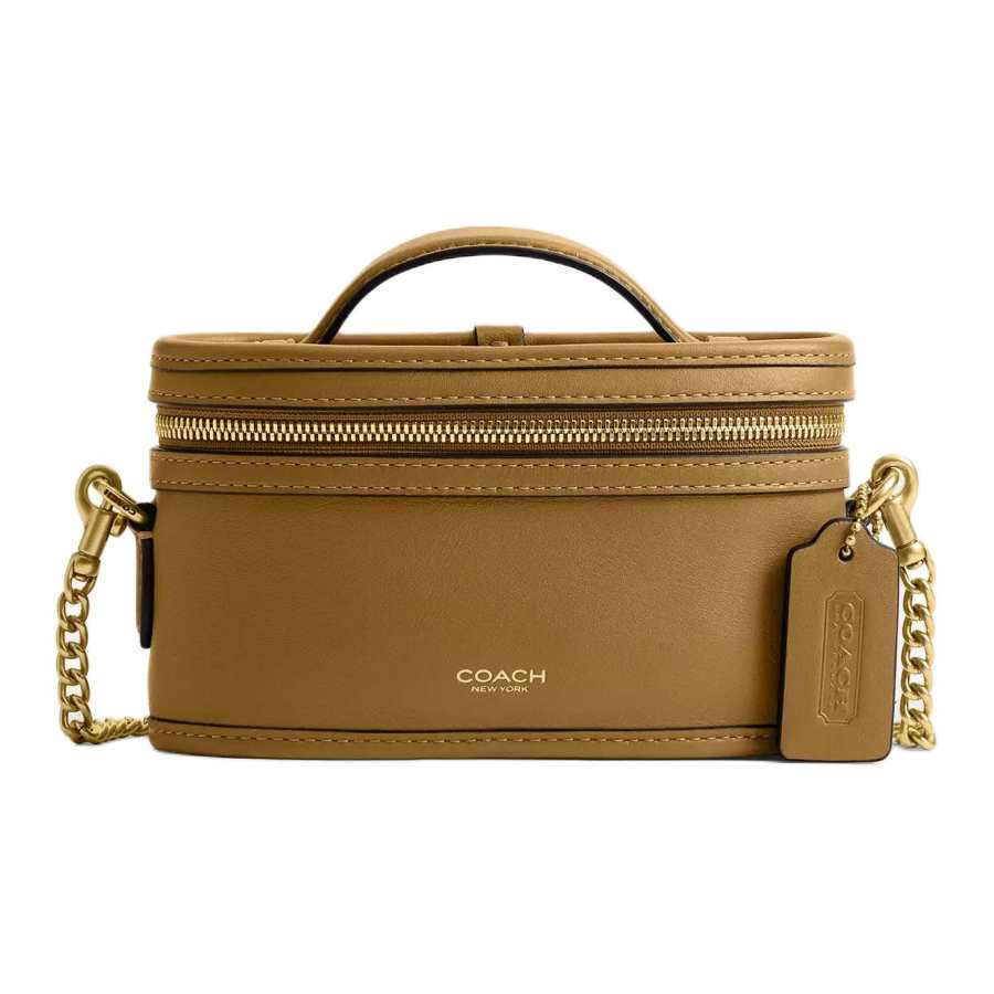 COACH Trail Leather Crossbody Handbag Mini Women's Olive Green