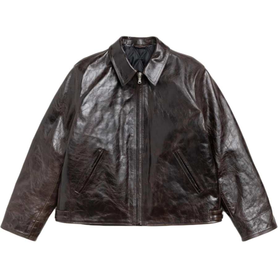 Stussy SS26 GARAGE JACKET LEATHER Jacket Unisex