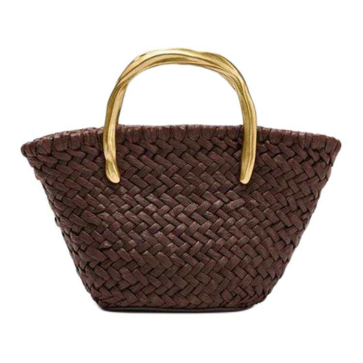 ZARA Cellulose Material Crossbody Handbag Mini Women's Chocolate