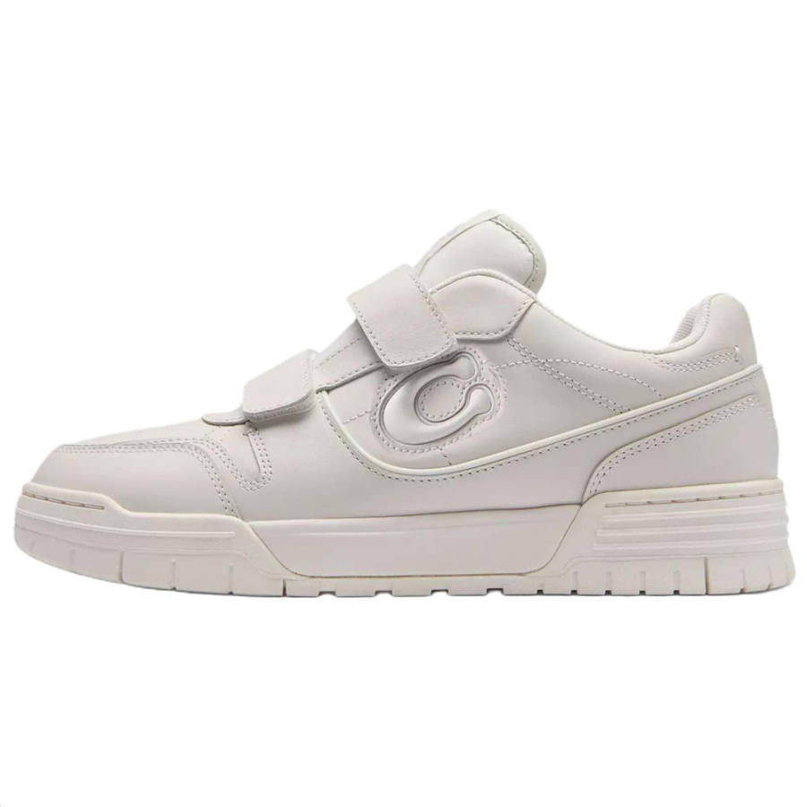 COACH Soho Cow Leather Low top Skateboard Shoes Women's Fluorescent White