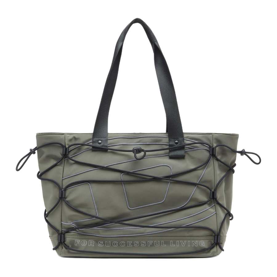 DIESEL Polyester Tote Bag, Shopping Bag, Handbag Unisex Olive Green