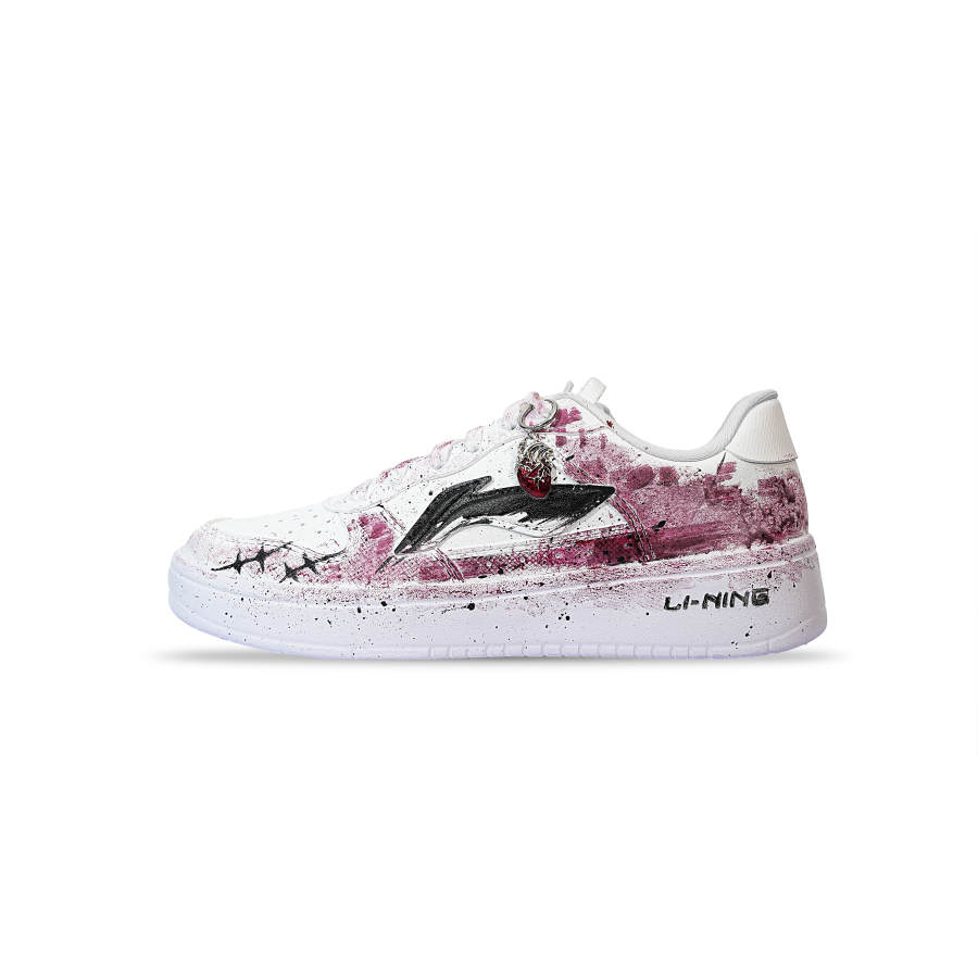 Li-Ning Li Ning Floating Boat Heart Of Thorns Synthetic Leather Slip Resistant Low top Skateboard Shoes Unisex White Red